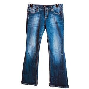 ReRock For Express Women's Boot Cut Distressed Blue Jeans Size 12R